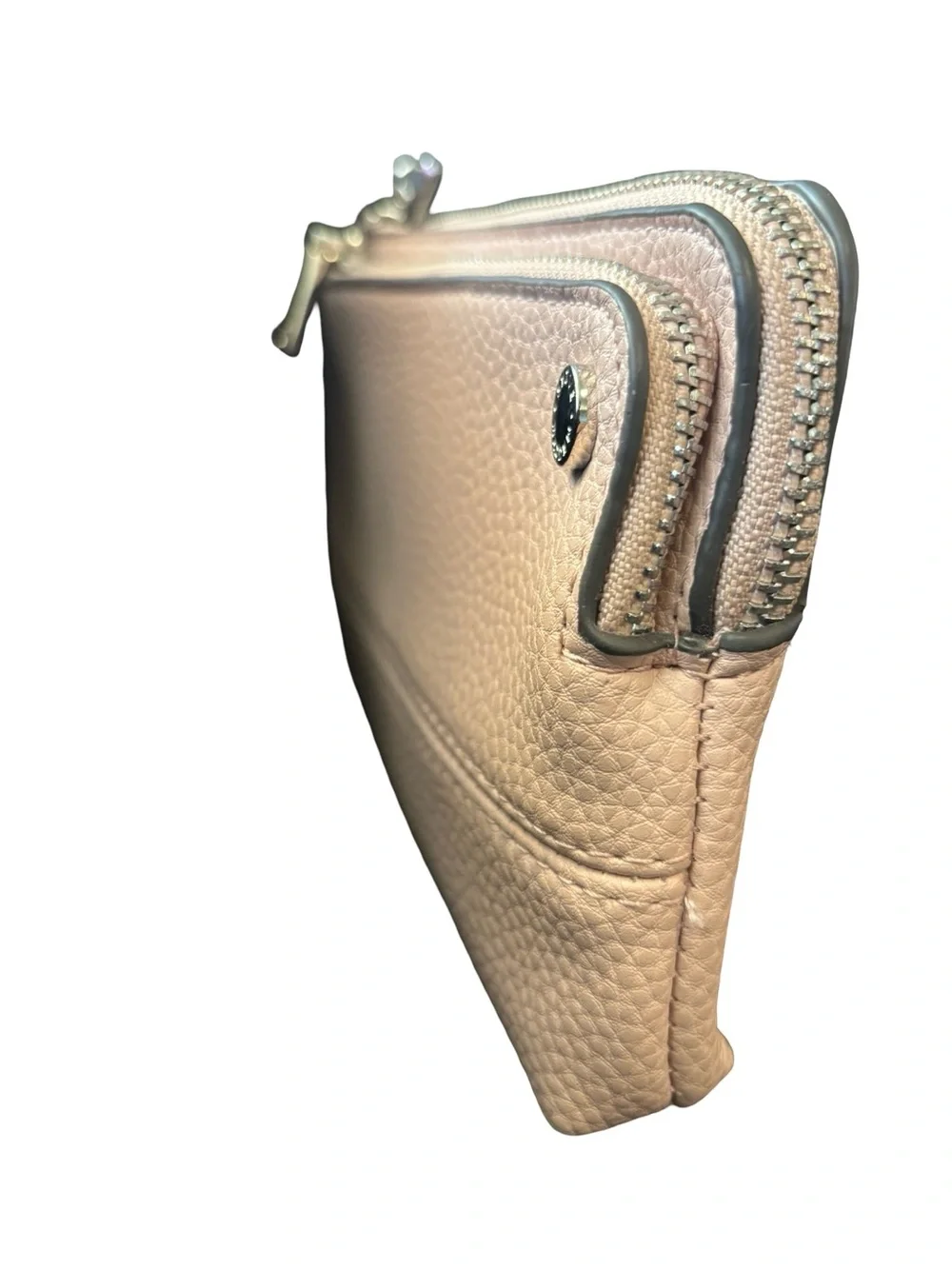 Steve Madden Blush Pebble Leather Makeup Pouch